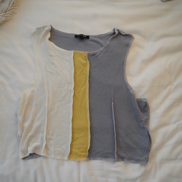 Papermoon Tops - Cropped Color block Top